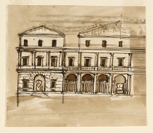 Verso: mansion; Recto:entablature