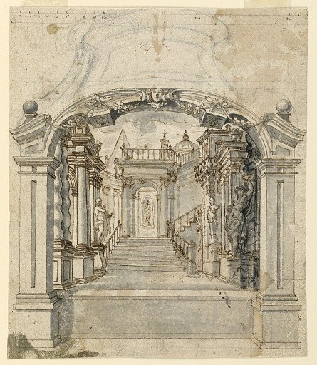 Stage Design: Staircase with Sculptures