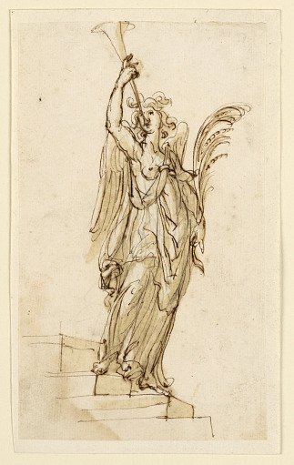 Design for Sculpture: Angel Blowing Trumpet