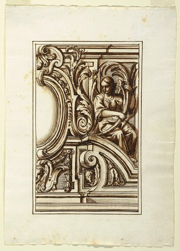 One of a set of twelve projects for the decoration of wall panels, to be placed at a height. Preceded by a title page