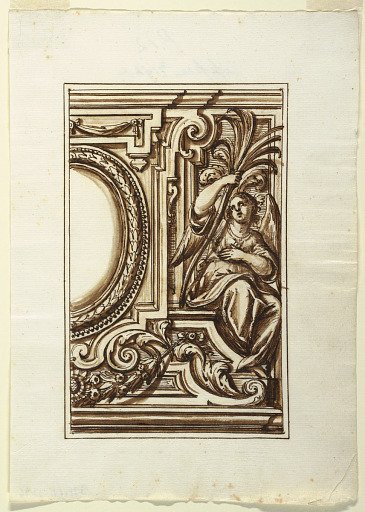 One of a set of twelve projects for the decoration of wall panels, to be placed at a height. Preceded by a title page