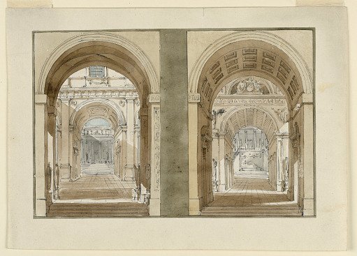 Stage Designs, Views into Palace Courts