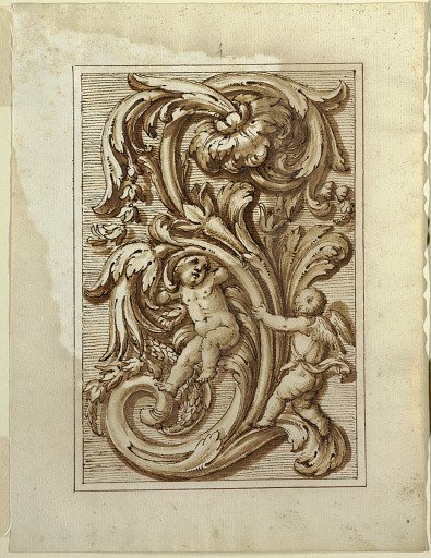 One of a set of projects for a title page and for the decoration of a vertical panel
