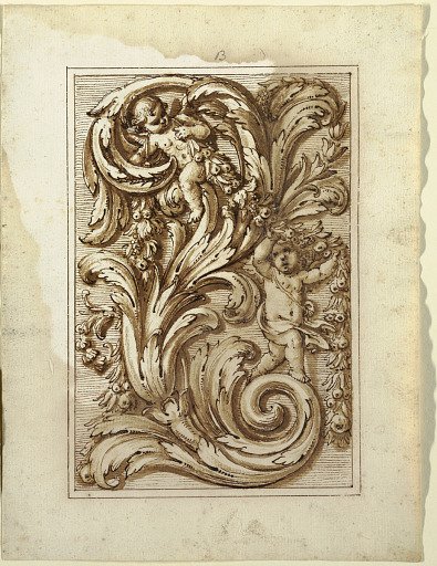 One of a set of projects for a title page and for the decoration of a vertical panel