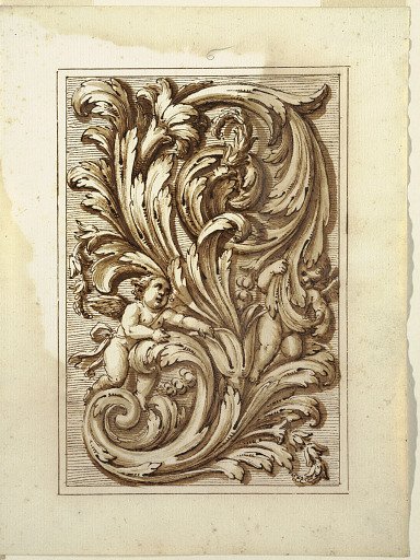 One of a set of projects for a title page and for the decoration of a vertical panel