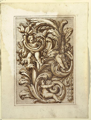 One of a set of projects for a title page and for the decoration of a vertical panel