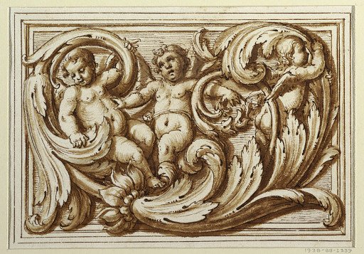 One of a set of projects for a title page and the decoration of a horizontal panel