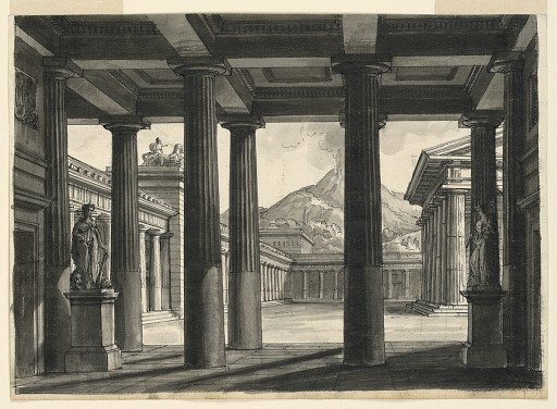 Stage Design for the opera "L'Ultima giorno di Pompei," at La Scala, Milan, 1827