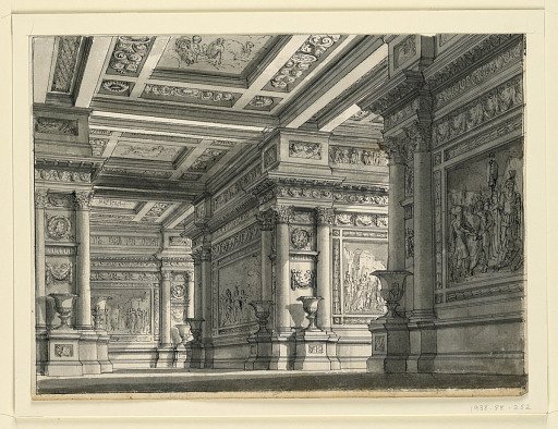 Stage Design, Room in the Palace of Titus for the Opera "La Clemenza di Tito" by Mozart