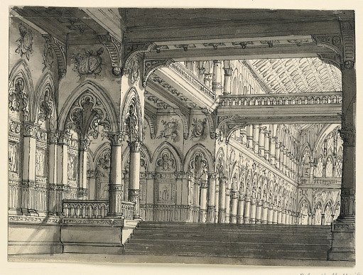 Stage Design, Interior of Gothic Hall