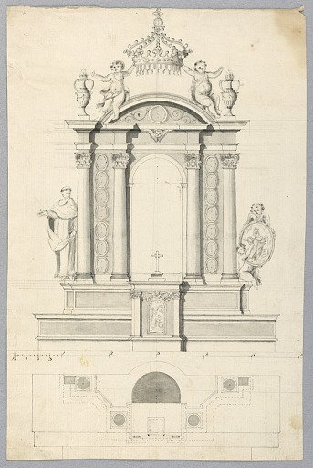 The Elevation of an Altar Retable and The Plan for an Altar Retable