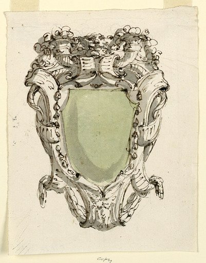 Coat of arms with cornucopia and masks