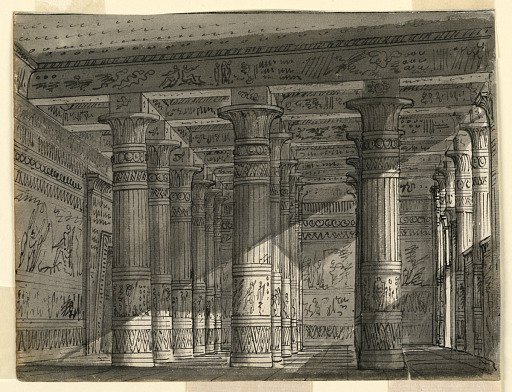 Stage Design, Egyptian Hall with Columns