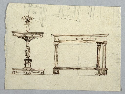 Project for Tables; Sketches for Chests of Drawers and Possibly Frieze Stand