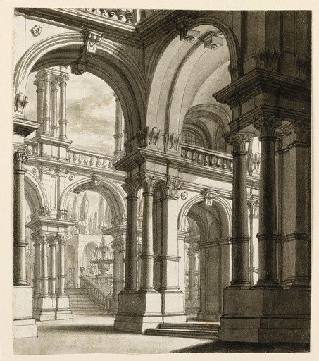 Stage Design, Porticoes with View of a Park