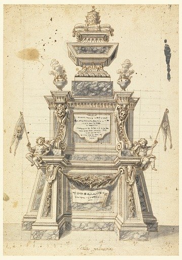Design for a Catafalque for the Memorial Service of a Pope, probably Clement XI