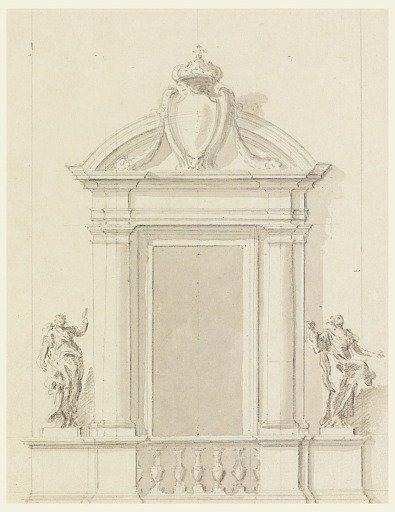 Elevation of a door case for the center of a façade in the main floor
