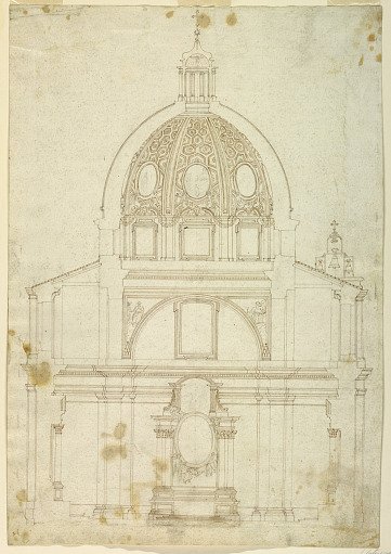 Cross section of church of S. Tommaso da Villanova