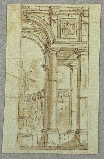 Stage Design, Portico with Monument
