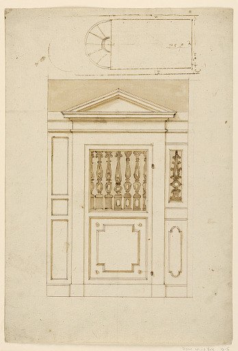 Design for a Wooden Door in a Panelled Room