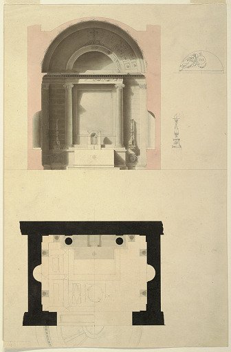 A Chapel; Elevation and Floor Plan