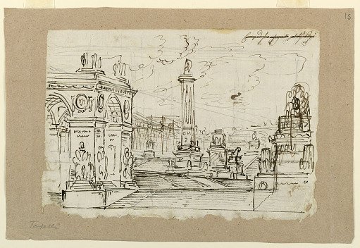 Stage Design, Group of Antique Monuments