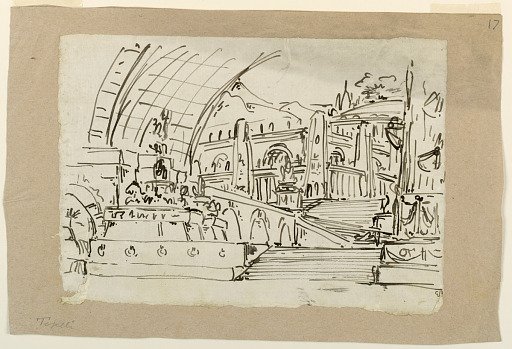 Stage Design, Group of Antique Monuments