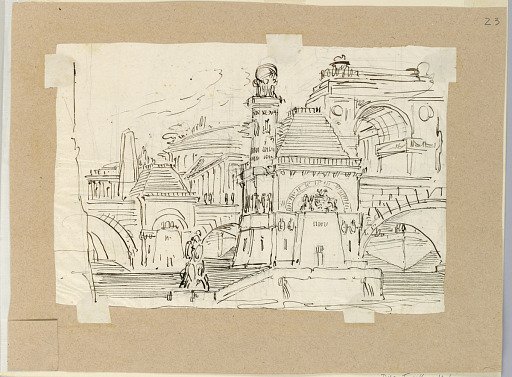 Stage Design, Group of Antique Buildings