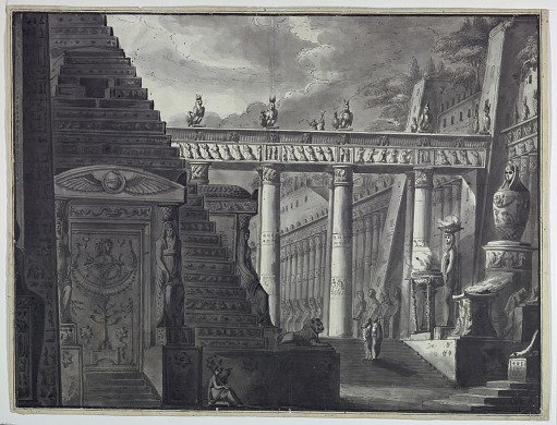 Stage Design, Courtyard of an Egyptian Temple