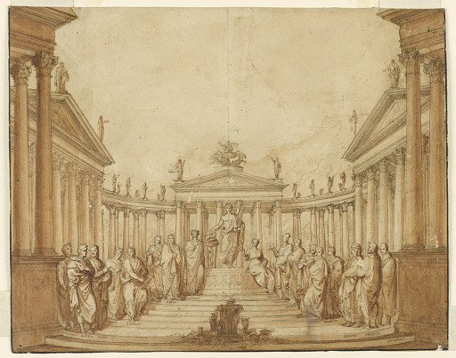Stage Design, Apollo with Famous Men and Muses
