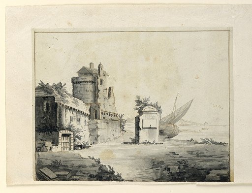 Stage Design, Ruins Near Shore