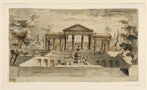 Stage Design: Open Temple in a Garden