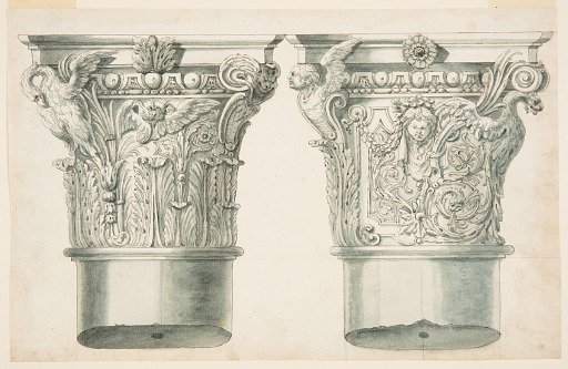 Two capitals of columns, with alternative suggestions
