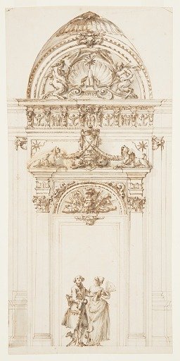 Design for the East Portal, Grand Gallery, Villa Albani, Rome, Italy
