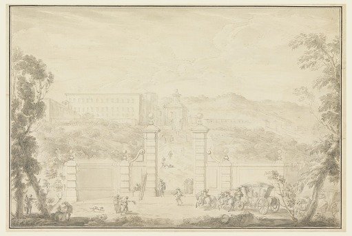 View of a Monastery Receiving Visit from Great People