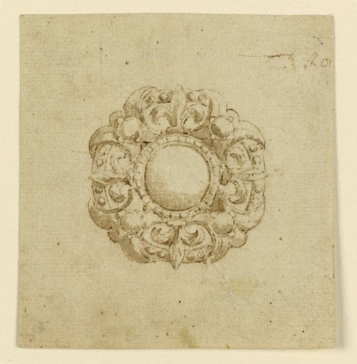 Design for brooch with circular escutcheon