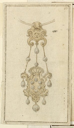 Design for pendant with satyr's head