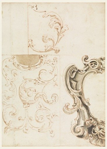 Decoration of an Oblong Panel and an Escutcheon