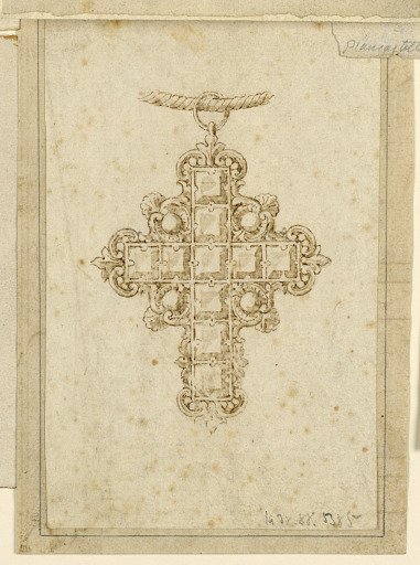 Design for pendant cross with square diamonds