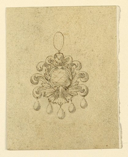 Design for pendant with palmette