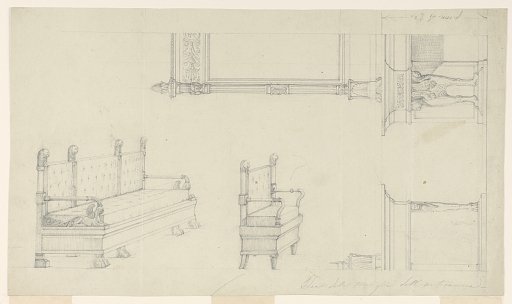 Designs for a Sofa, Armchair, Console Table, Console Looking Glass