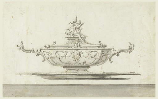 Project for a tureen with papal coat of arms. Intended to be executed in silver.