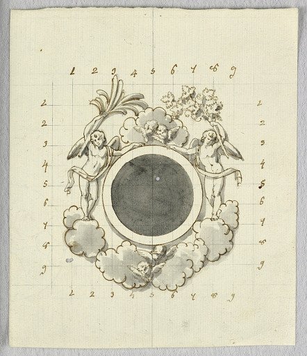 Project for the elevation of the frame of a receptacle for a monstrance