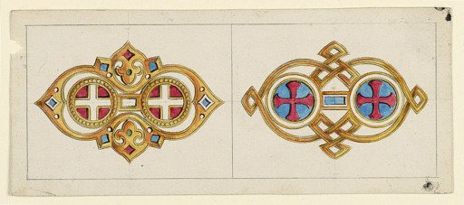 Two Designs for Brooches in the "Byzantine" Style