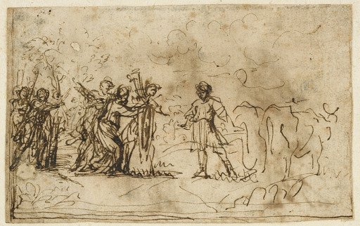 CIncinnatus Summoned from the Field, study for the "Storia di Cincinnato," Gallery of the Villa Sacchetti (Now Chigi), Castelfusano