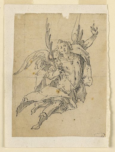 A Flying Angel Carrying a Palm Branch