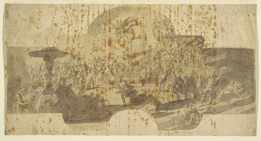 Study for a fresco for the hall of the Senate, Genova: The relics of St. John Baptist are brought to Genova