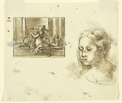 Allegorial Painting; Head of the Virgin