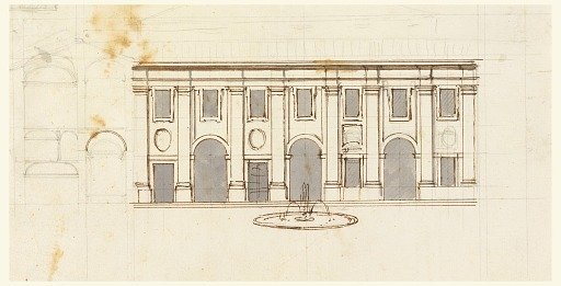 Sketch, for an office building (possibly Villa Albani)