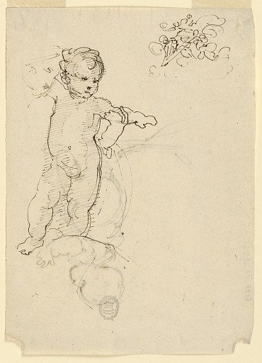 Sketches, The Child, Saint John, and the Cross Supported by Flying Angles (?)